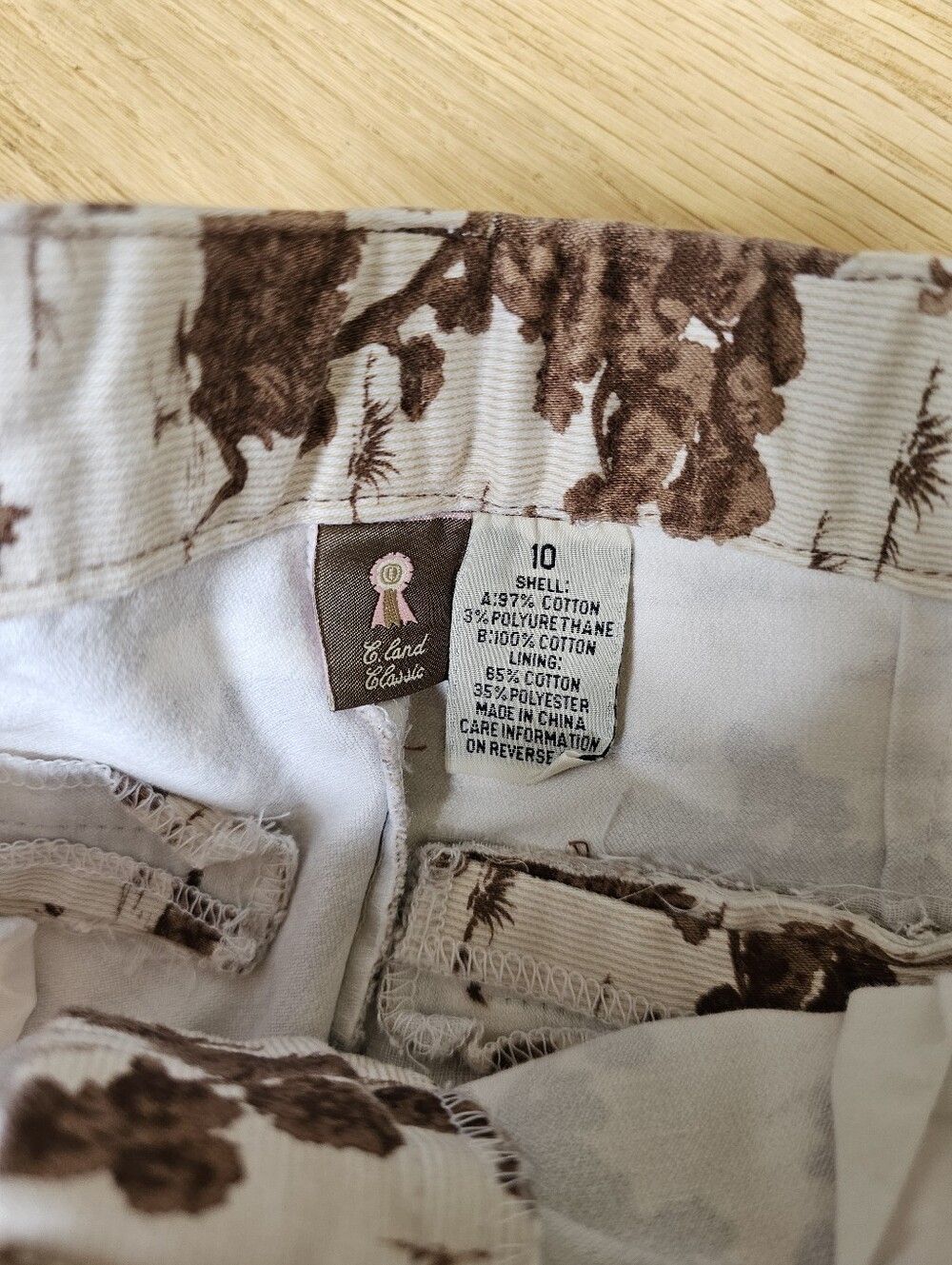 English Toile Western Equestrian Fox Hunting Crop Straight Leg Pants - Picture 9 of 9